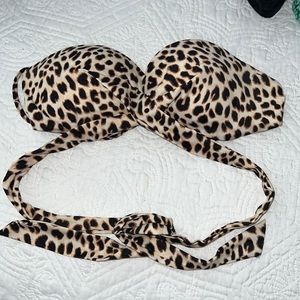 Victoria’s Secret push-up strapless cheetah wrap bikini top